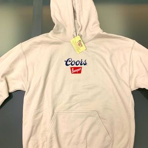 Coors Banquet Brew City Beige Sweatshirt Hoodie Size Medium NWT